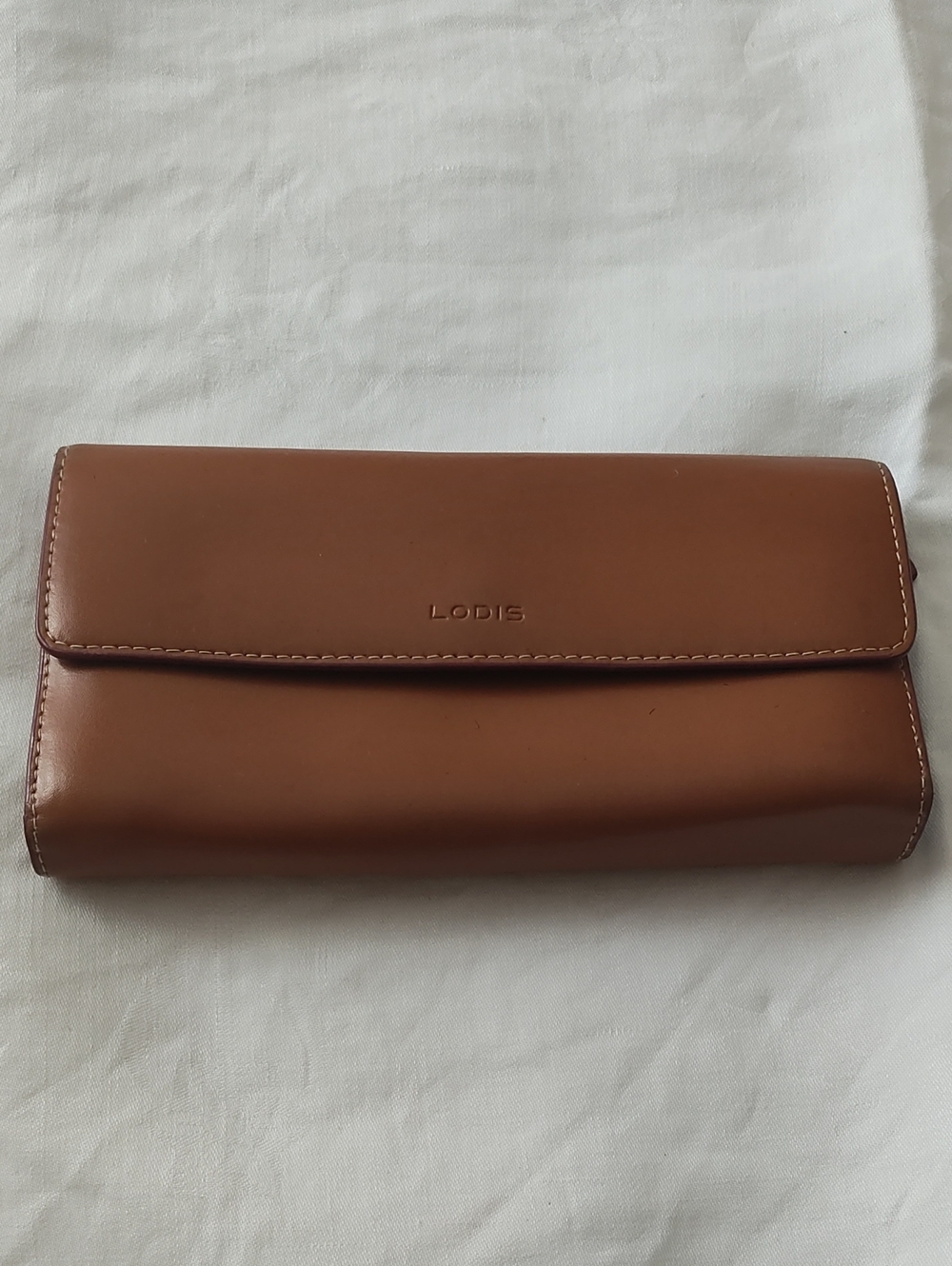 Lodis Brown Leather Flap Wallet - Classic Continental Style